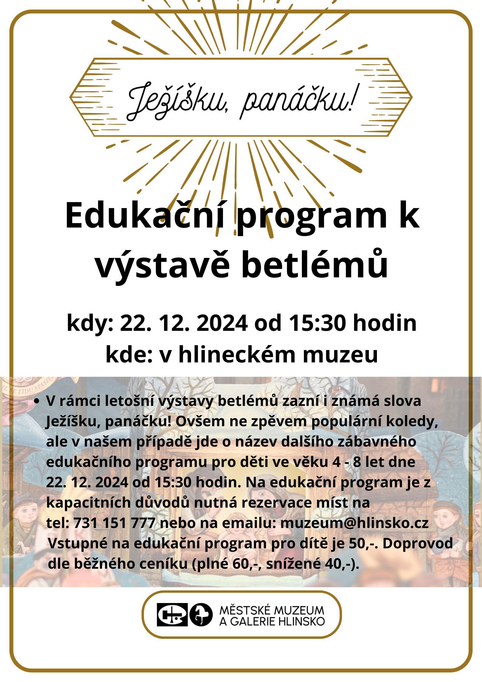 Edukační program k výstavě betlémů