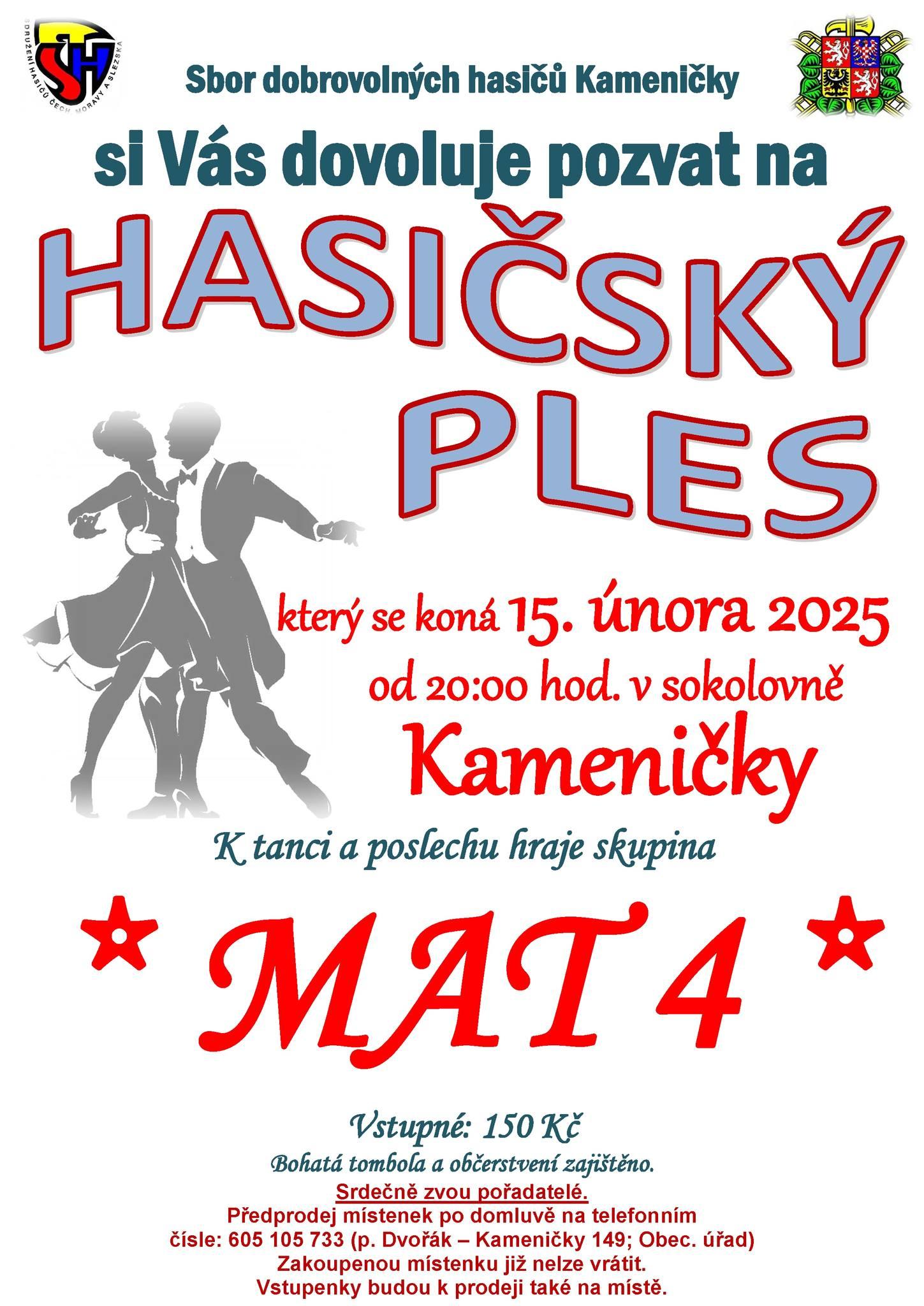 Hasičský ples Kameničky