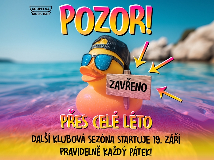 Koupelna music bar si přes léto dává pauzu, klubová sezóna začne 19. září